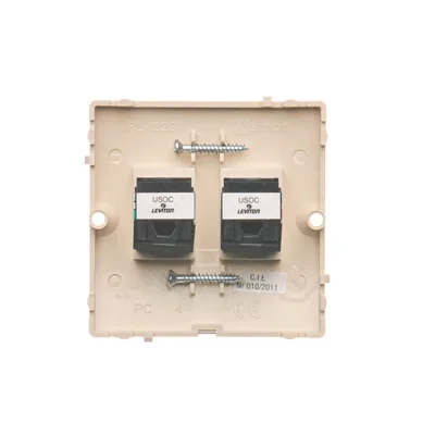 Gniazdo telefoniczne RJ12 podwójne (moduł) beżowy