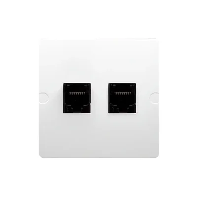Gniazdo telefoniczne RJ12 podwójne (moduł) białe