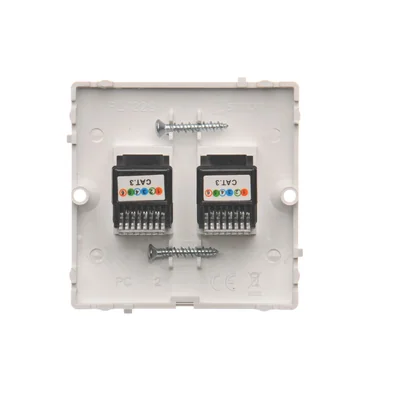 Gniazdo telefoniczne RJ12 podwójne (moduł) białe