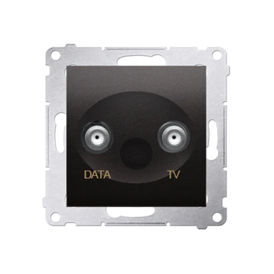 Gniazdo TV-DATA dwa porty wyjściowe typu "F" (moduł) antracyt metalik