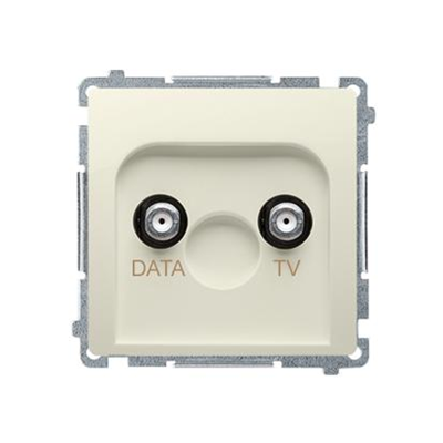 Gniazdo TV-DATA dwa porty wyjściowe typu "F" (moduł) beżowy
