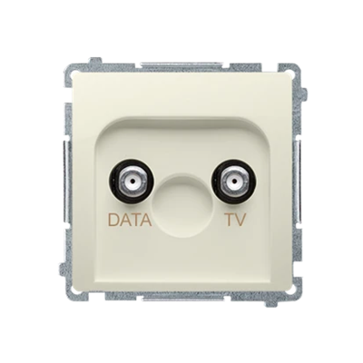 Gniazdo TV-DATA dwa porty wyjściowe typu "F" (moduł) beżowy