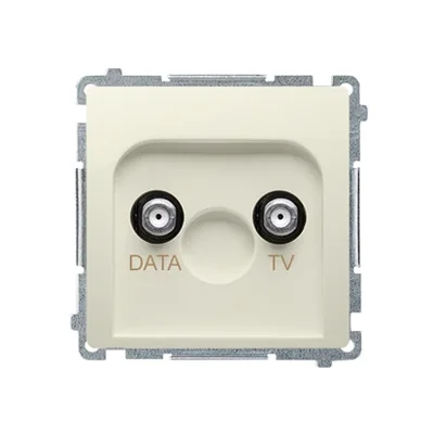 Gniazdo TV-DATA dwa porty wyjściowe typu "F" (moduł) beżowy