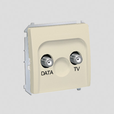 Gniazdo TV-DATA dwa porty wyjściowe typu "F" (moduł) beżowy