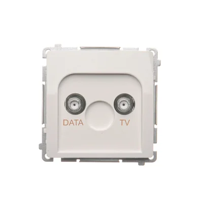Gniazdo TV-DATA dwa porty wyjściowe typu "F" (moduł) białe