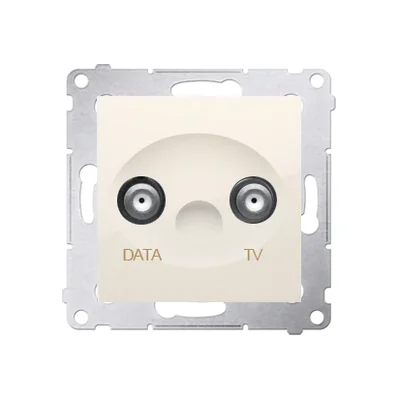 Gniazdo TV-DATA dwa porty wyjśiowe typu "F" (moduł) krem