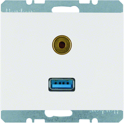 Gniazdo USB / 3,5 mm Audio, biały połysk