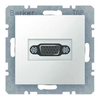 Gniazdo VGA B Kwadrat, białe połysk