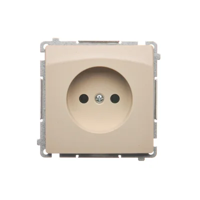 Gniazdo wtyczkowe bez uziemienia (moduł) 16A 250V zaciski śrubowe beż