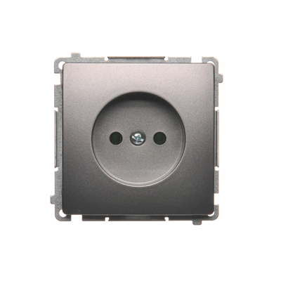 Gniazdo wtyczkowe bez uziemienia (moduł) 16A 250V zaciski śrubowe inox (metalik)