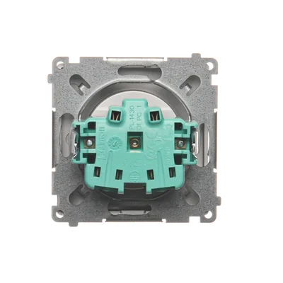 Gniazdo wtyczkowe bez uziemienia (moduł) 16A 250V zaciski śrubowe inox (metalik)