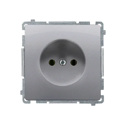 Gniazdo wtyczkowe bez uziemienia (moduł) 16A 250V zaciski śrubowe inox (metalik)