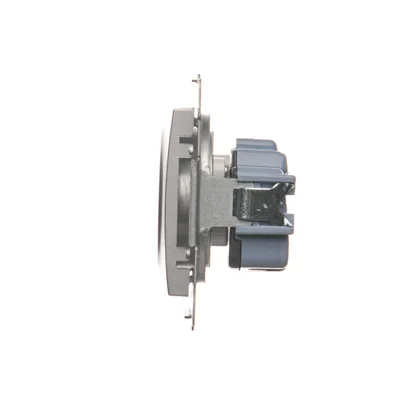 Gniazdo wtyczkowe bez uziemienia z przesłonami (moduł) 16A 250V zaciski śrubowe srebrny (metalik)