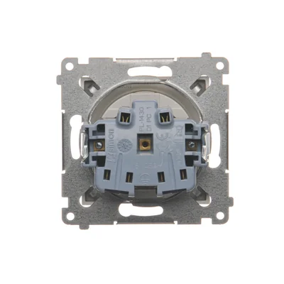 Gniazdo wtyczkowe bez uziemienia z przesłonami (moduł) 16A 250V zaciski śrubowe złoty (metalik)