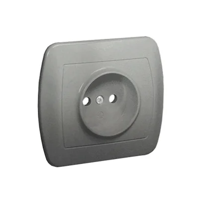 Gniazdo wtyczkowe bez uziemienia, z przesłonami torów prądowych, 16A, 250V, zaciski śrubowe, srebrny (metalik)