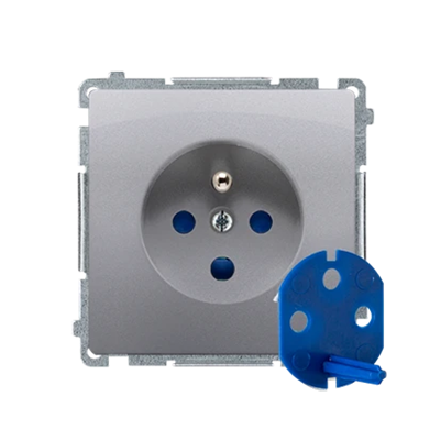Gniazdo wtyczkowe DATA (moduł), 230V, inox metalik