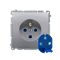 Gniazdo wtyczkowe DATA (moduł), 230V, inox metalik