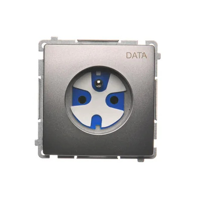 Gniazdo wtyczkowe DATA (moduł), 230V, inox metalik