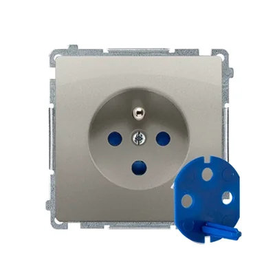Gniazdo wtyczkowe DATA (moduł), 230V, satyna metalik