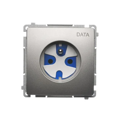 Gniazdo wtyczkowe DATA (moduł), 230V, satyna metalik