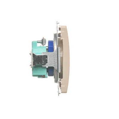 Gniazdo wtyczkowe DATA z uziemieniem i kluczem uprawniającym (moduł) 16A 230V beż