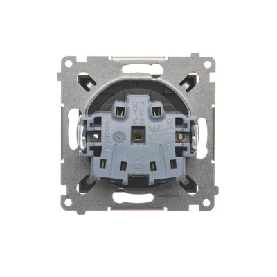 Gniazdo wtyczkowe do wersji IP44 z przesł. do ramek wielokr. (moduł) 16A 250V klapka transp. antracyt (metalik)