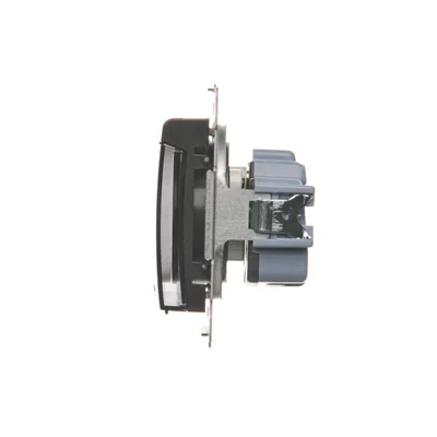 Gniazdo wtyczkowe do wersji IP44 z przesł. do ramek wielokr. (moduł) 16A 250V klapka transp. antracyt (metalik)