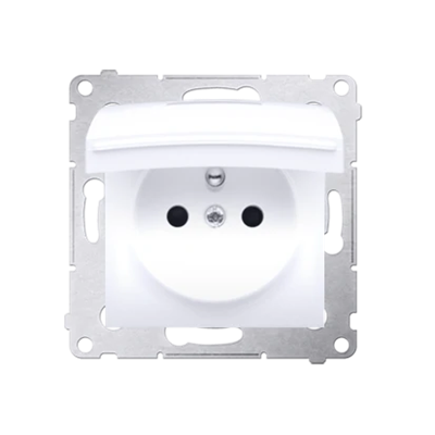 Gniazdo wtyczkowe do wersji IP44 z przesłonami do ramek wielokrotnych (moduł) 16A 250V białe