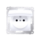 Gniazdo wtyczkowe do wersji IP44 z przesłonami do ramek wielokrotnych (moduł) 16A 250V białe