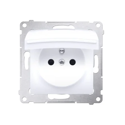Gniazdo wtyczkowe do wersji IP44 z przesłonami z uszczelką ramki (moduł) 16A 250V białe
