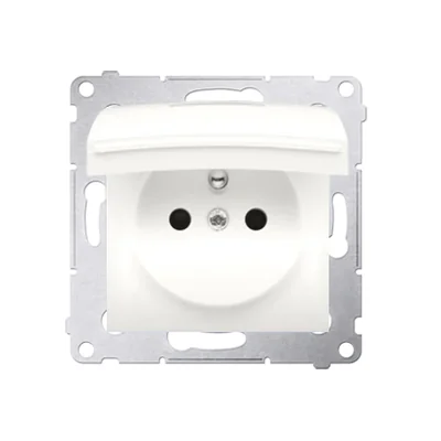 Gniazdo wtyczkowe do wersji IP44 z przesłonami z uszczelką ramki (moduł) 16A 250V krem