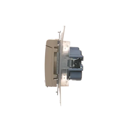 Gniazdo wtyczkowe do wersji IP44 z przesłonami z uszczelką ramki (moduł) 16A 250V krem