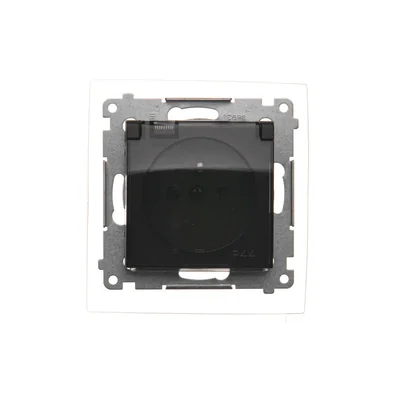 Gniazdo wtyczkowe do wersji IP44 z uszczelką ramki (moduł) 230V brąz mat metalik