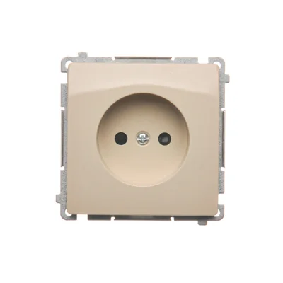 Gniazdo wtyczkowe (moduł), 230V, beżowe