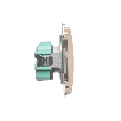 Gniazdo wtyczkowe (moduł), 230V, beżowe