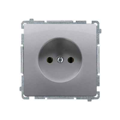 Gniazdo wtyczkowe (moduł), 230V, inox metalik