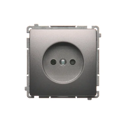 Gniazdo wtyczkowe (moduł), 230V, inox metalik