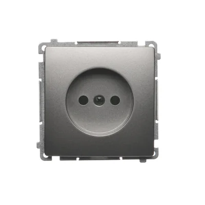 Gniazdo wtyczkowe (moduł), 230V, satyna metalik