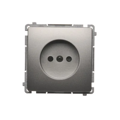 Gniazdo wtyczkowe (moduł), 230V, satyna metalik