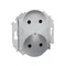 Gniazdo wtyczkowe podwójne bez uziemienia (moduł) z przesłonami torów prądowych 16A 230V aluminium (metalik)