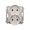 Gniazdo wtyczkowe podwójne bez uziemienia z przesłonami (moduł) 16A 250V białe