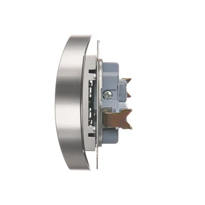 Gniazdo wtyczkowe podwójne bez uziemienia z przesłonami (moduł) 16A 250V srebrny (metalik)