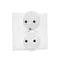 Gniazdo wtyczkowe podwójne bez uziemienia z przesłonami torów prądowych 16A 230V białe