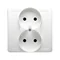 Gniazdo wtyczkowe podwójne kompletne 230V, białe