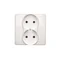 Gniazdo wtyczkowe podwójne kompletne 230V, białe