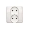 Gniazdo wtyczkowe podwójne kompletne 230V, białe