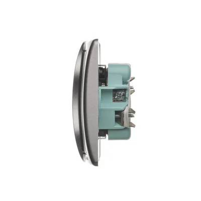 Gniazdo wtyczkowe podwójne kompletne 230V, inox metalik