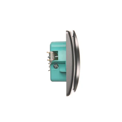 Gniazdo wtyczkowe podwójne kompletne 230V, inox metalik