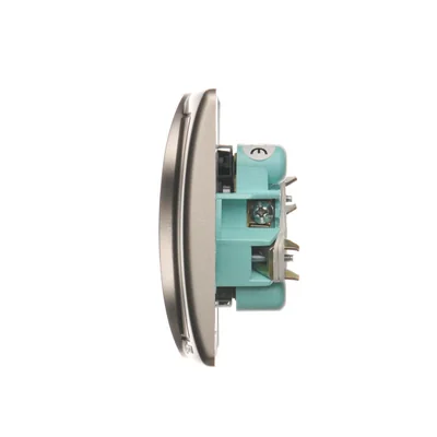 Gniazdo wtyczkowe podwójne kompletne 230V, satyna metalik