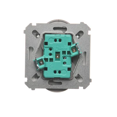 Gniazdo wtyczkowe podwójne (moduł), 230V, inox metalik